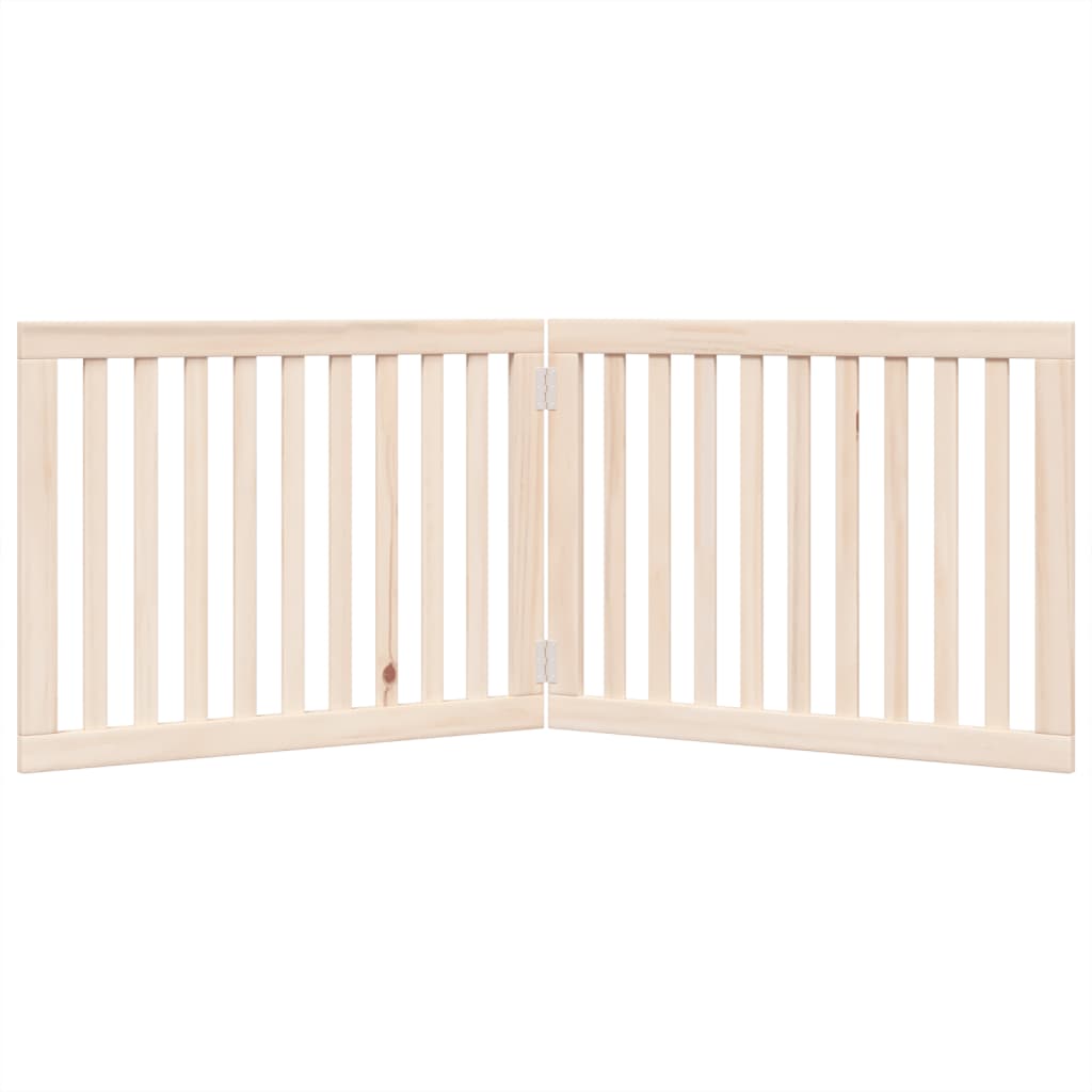 vidaXL Puerta para perros plegable 2 paneles madera de álamo 160 cm