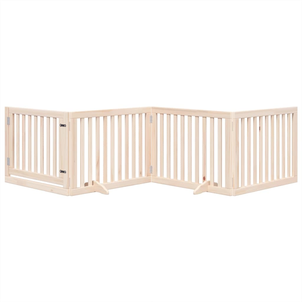 vidaXL Puerta para perros plegable 4 paneles madera de álamo 320 cm