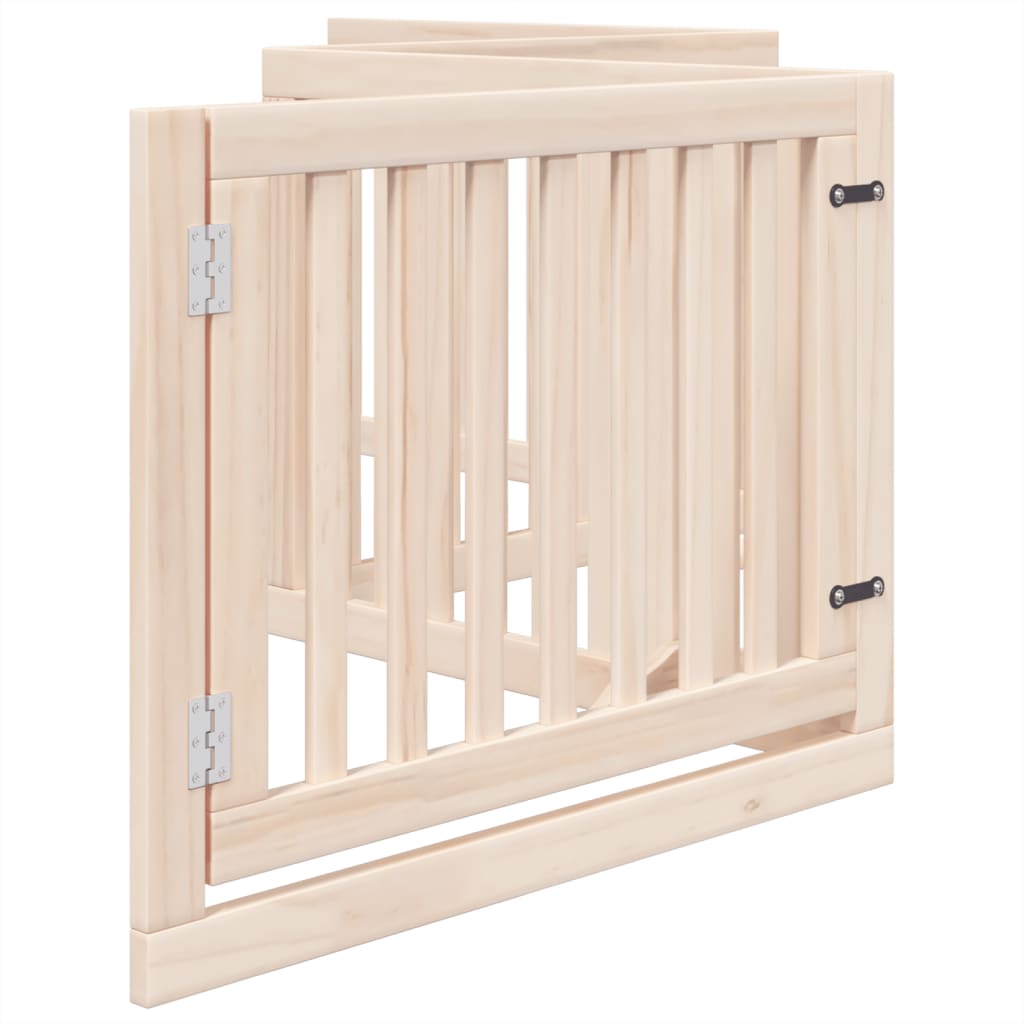 vidaXL Puerta para perros plegable 4 paneles madera de álamo 320 cm