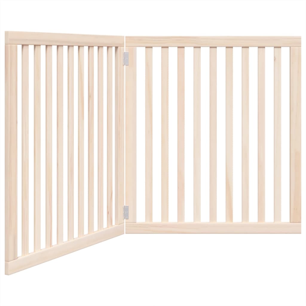 vidaXL Puerta para perros plegable 2 paneles madera de álamo 160 cm