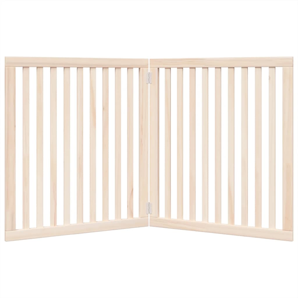 vidaXL Puerta para perros plegable 2 paneles madera de álamo 160 cm