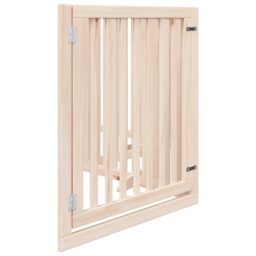 vidaXL Puerta para perros plegable 4 paneles madera de álamo 320 cm