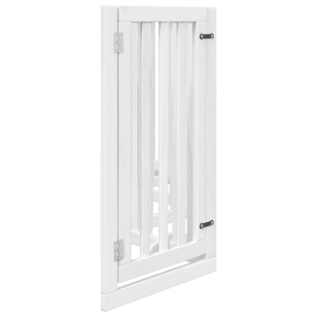 vidaXL Puerta para perros plegable 3 paneles madera álamo blanca 300cm