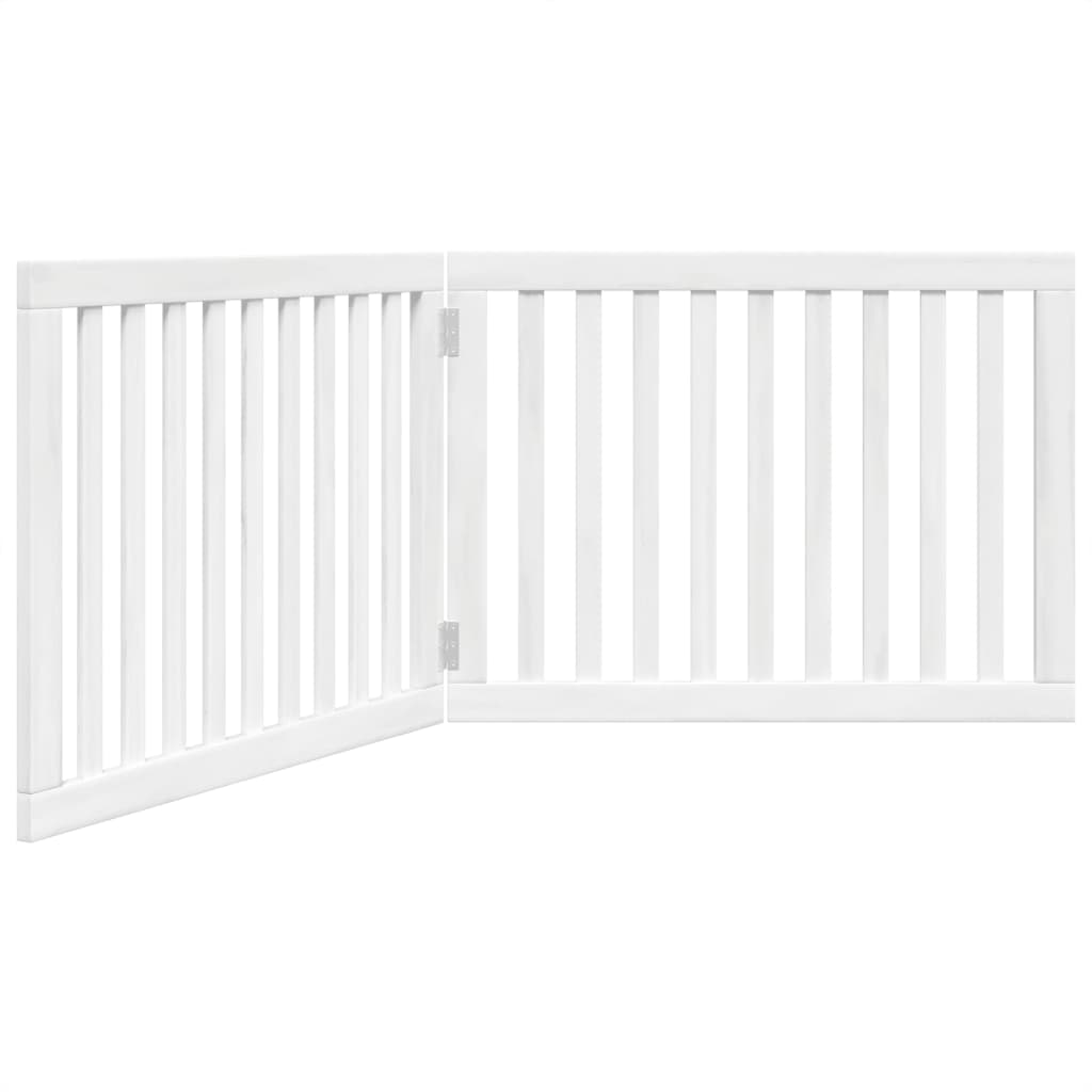 vidaXL Puerta para perros plegable 2 paneles madera álamo blanca 160cm