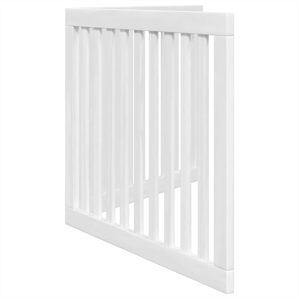 vidaXL Puerta para perros plegable 2 paneles madera álamo blanca 160cm