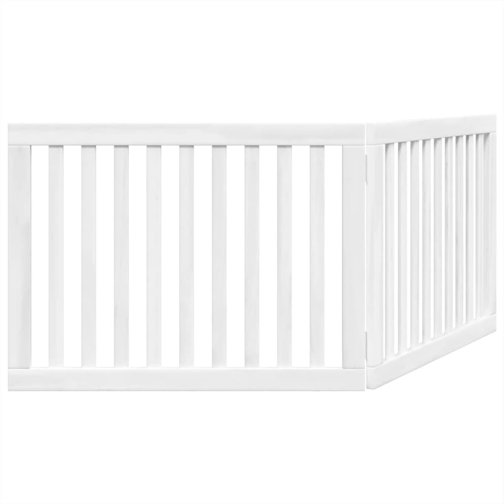 vidaXL Puerta para perros plegable 2 paneles madera álamo blanca 160cm