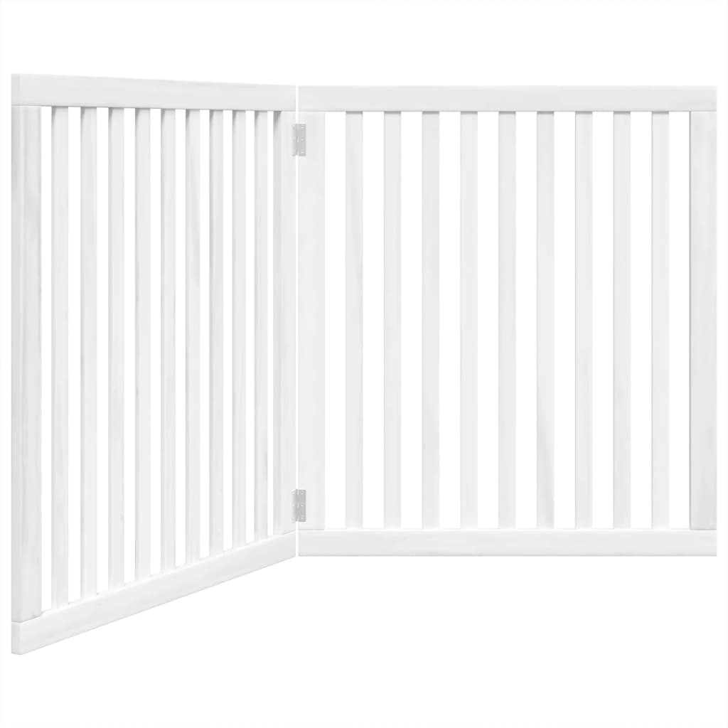 vidaXL Puerta para perros plegable 2 paneles madera álamo blanca 160cm