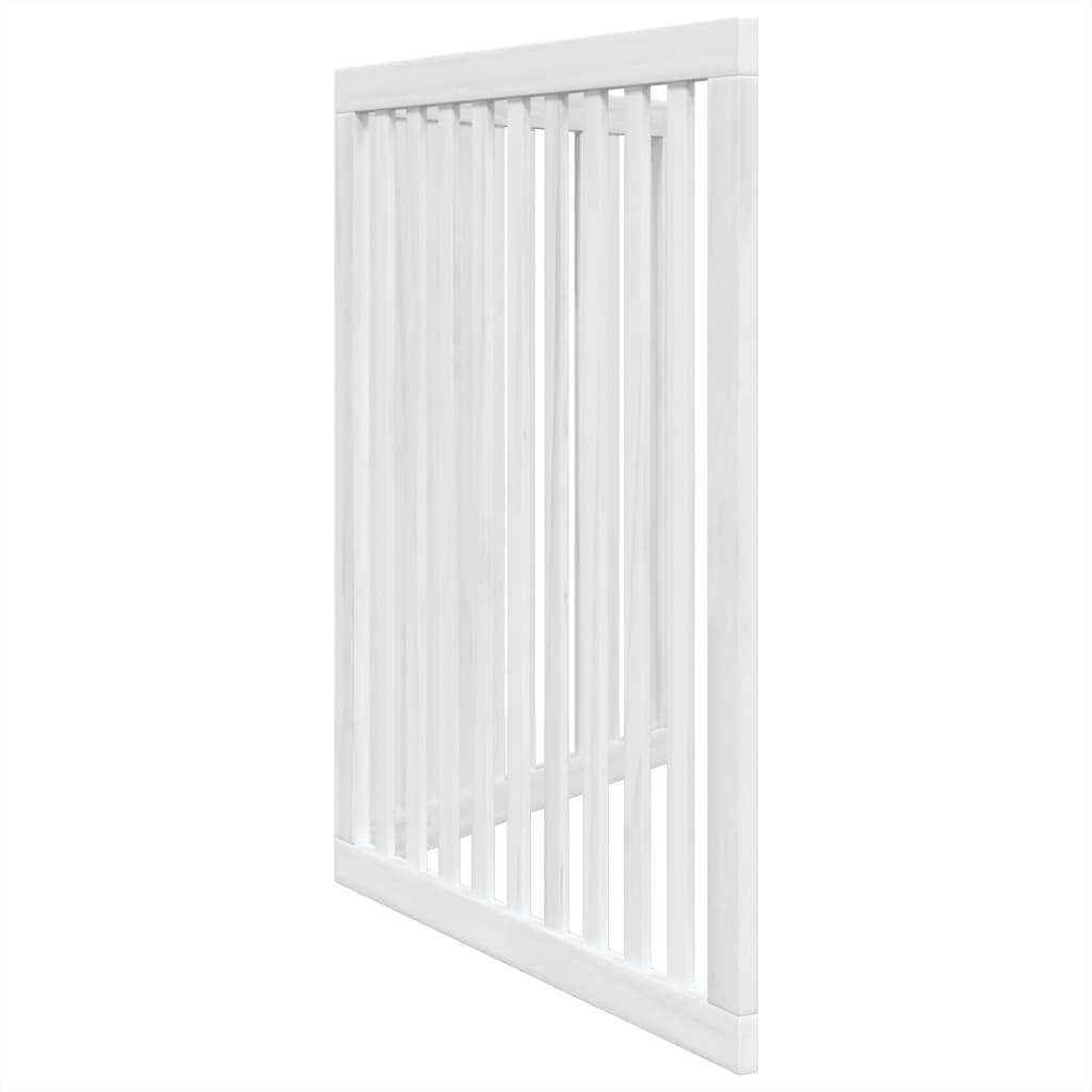 vidaXL Puerta para perros plegable 2 paneles madera álamo blanca 160cm