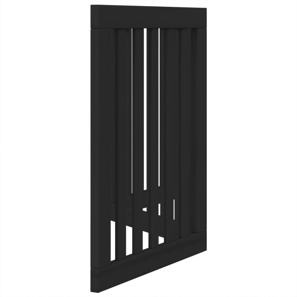 vidaXL Puerta para perros plegable 3 paneles madera álamo negra 150 cm