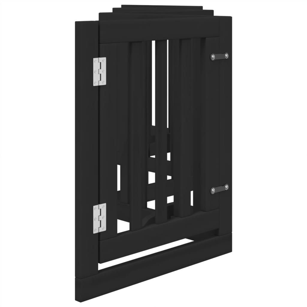 vidaXL Puerta para perros plegable 6 paneles madera álamo negra 300 cm