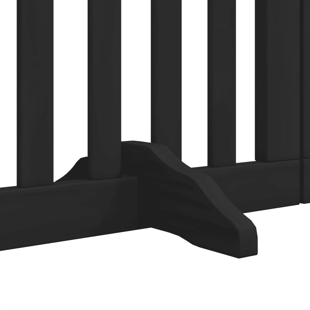 vidaXL Puerta para perros plegable 6 paneles madera álamo negra 300 cm