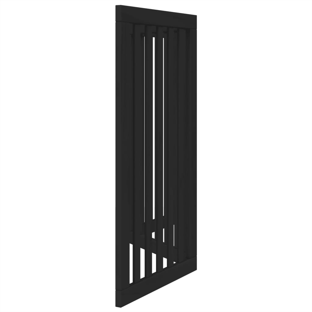 vidaXL Puerta para perros plegable 3 paneles madera álamo negra 150 cm