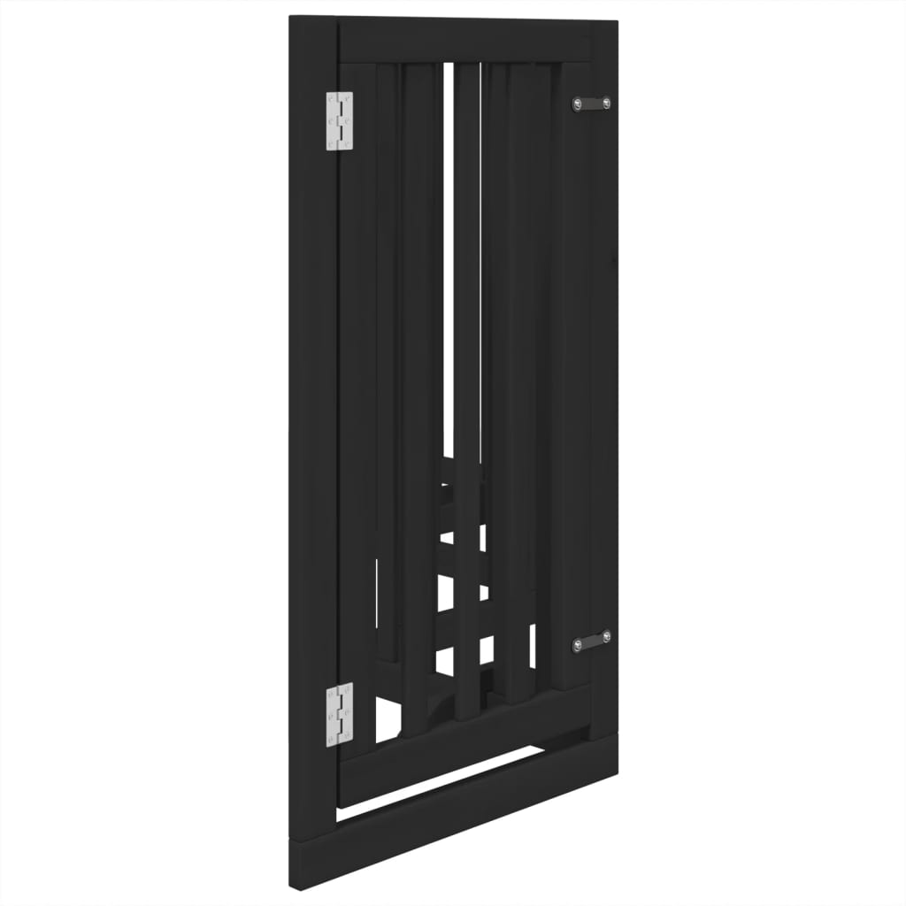 vidaXL Puerta para perros plegable 6 paneles madera álamo negra 300 cm