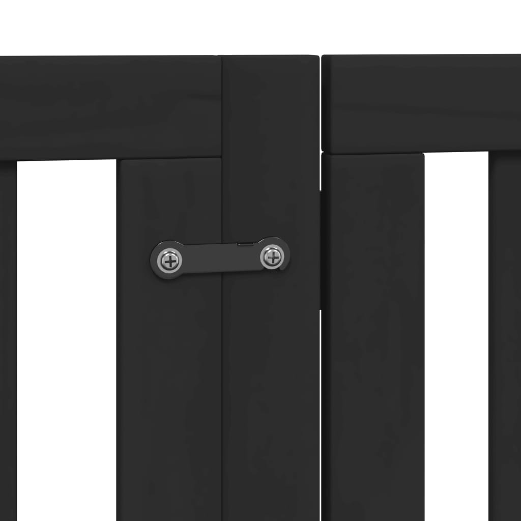 vidaXL Puerta para perros plegable 6 paneles madera álamo negra 300 cm