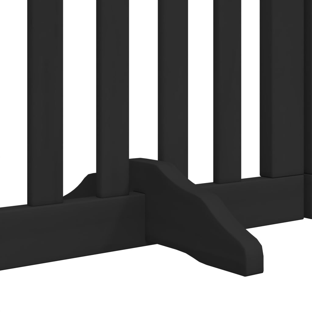 vidaXL Puerta para perros plegable 6 paneles madera álamo negra 300 cm