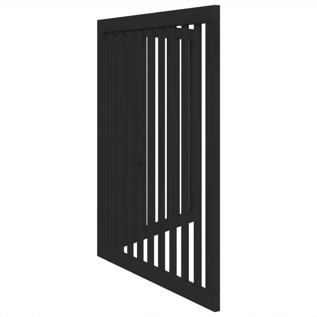 vidaXL Puerta para perros plegable 2 paneles madera álamo negra 160 cm