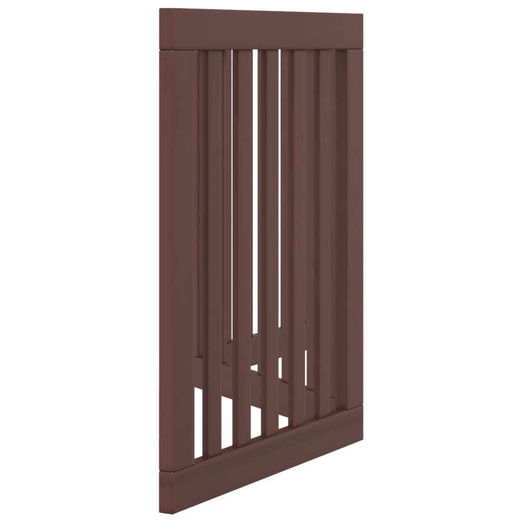 vidaXL Puerta para perros plegable 3 paneles madera álamo marrón 150cm