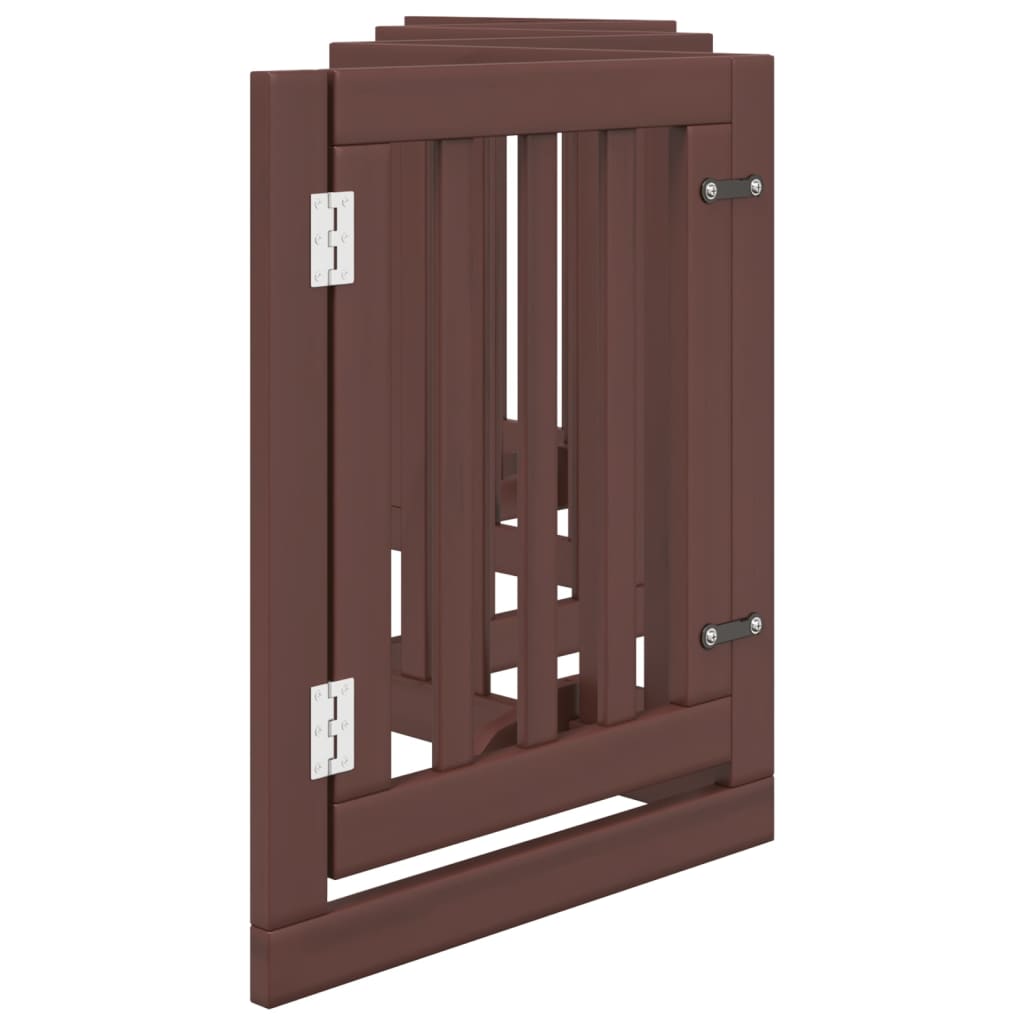 vidaXL Puerta para perros plegable 6 paneles madera álamo marrón 300cm