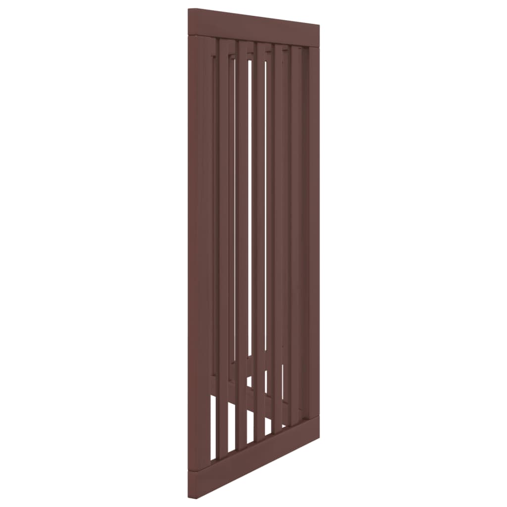 vidaXL Puerta para perros plegable 3 paneles madera álamo marrón 150cm