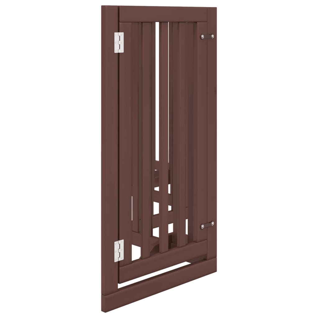 vidaXL Puerta para perros plegable 6 paneles madera álamo marrón 300cm