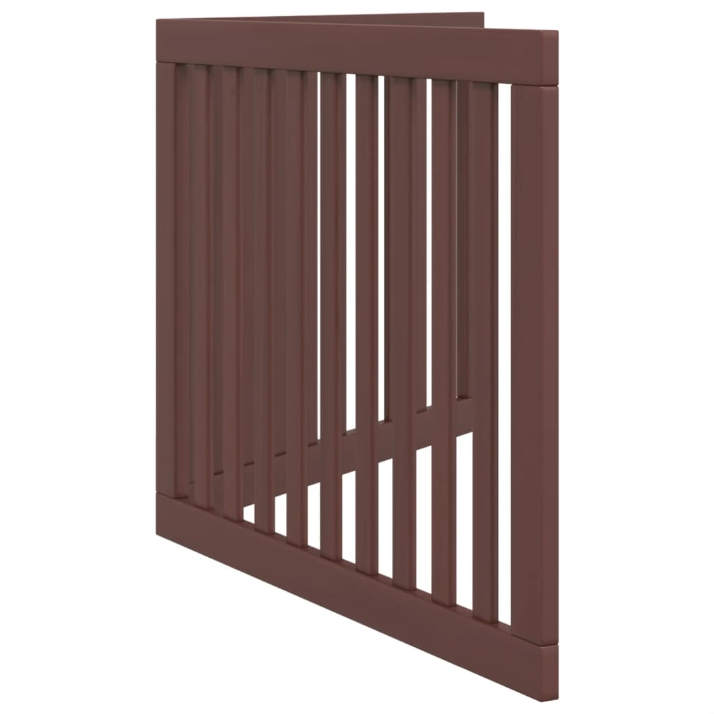 vidaXL Puerta para perros plegable 2 paneles madera álamo marrón 160cm