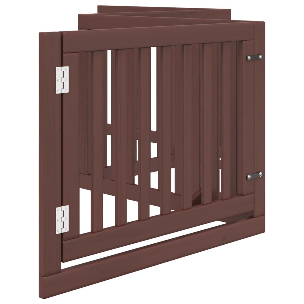 vidaXL Puerta para perros plegable 4 paneles madera álamo marrón 320cm