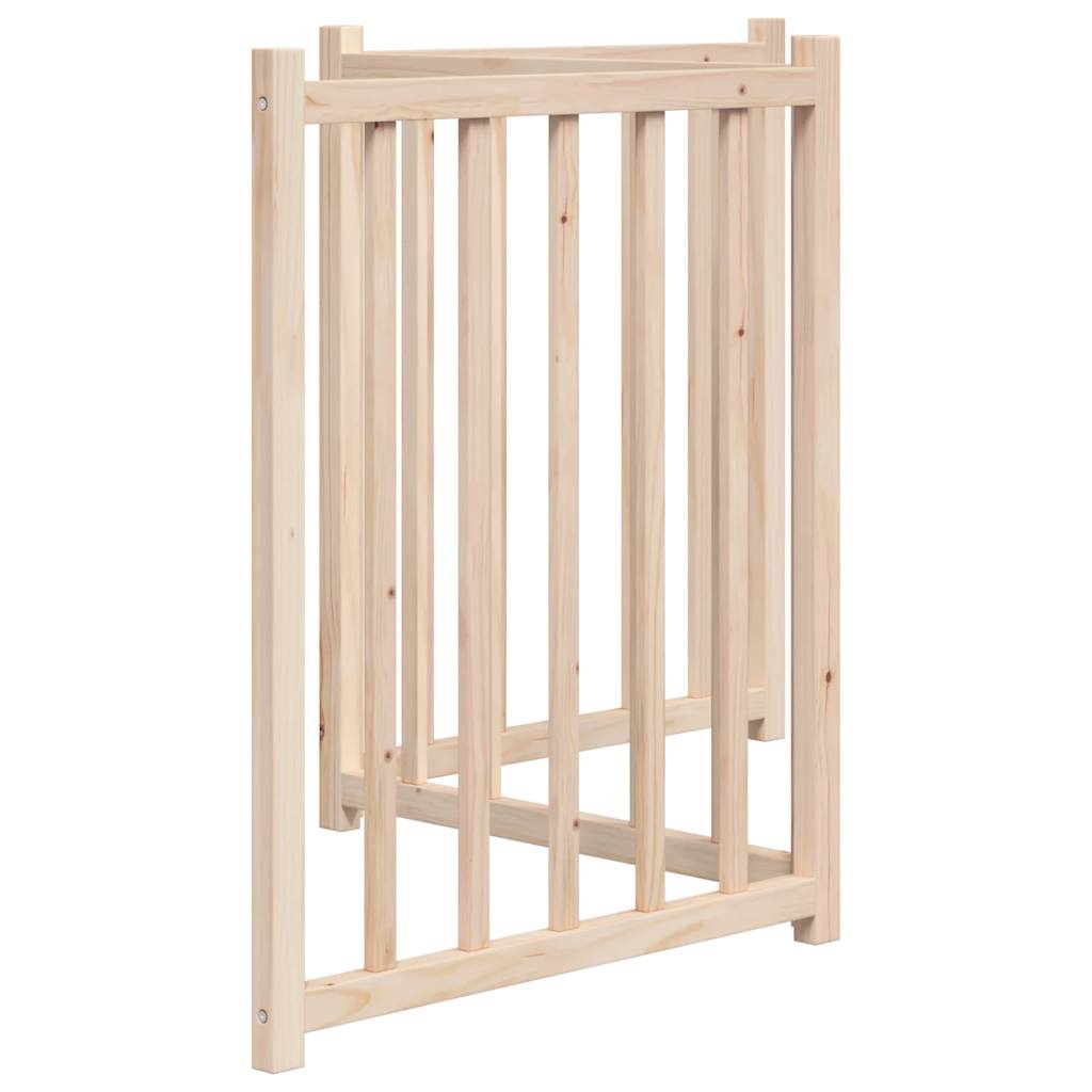 vidaXL Puerta para perros plegable 3 paneles madera de abeto 150 cm