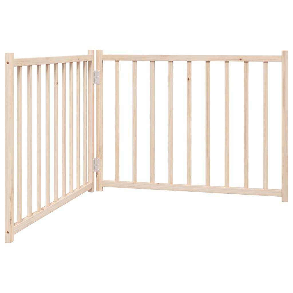 vidaXL Puerta para perros plegable 2 paneles madera de abeto 160 cm