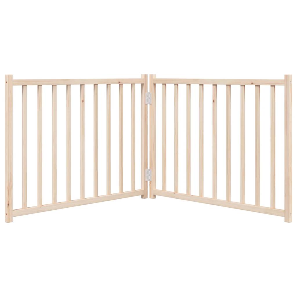 vidaXL Puerta para perros plegable 2 paneles madera de abeto 160 cm