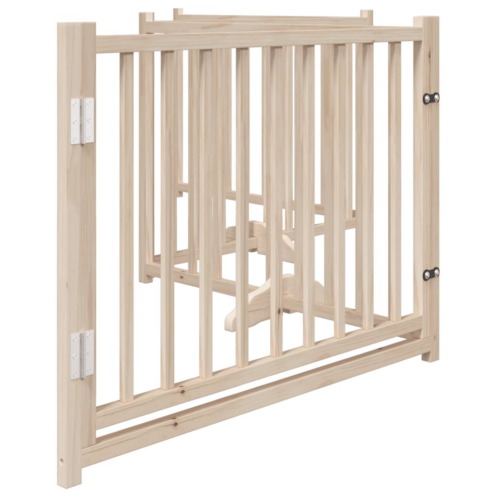 vidaXL Puerta para perros plegable 4 paneles madera de abeto 320 cm