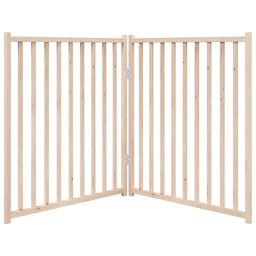 vidaXL Puerta para perros plegable 2 paneles madera de abeto 160 cm