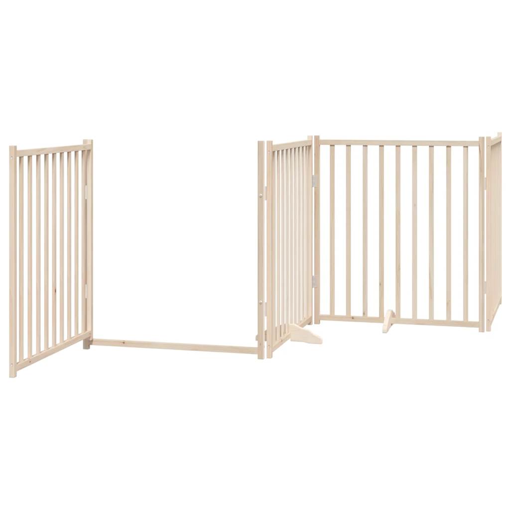 vidaXL Puerta para perros plegable 4 paneles madera de abeto 320 cm