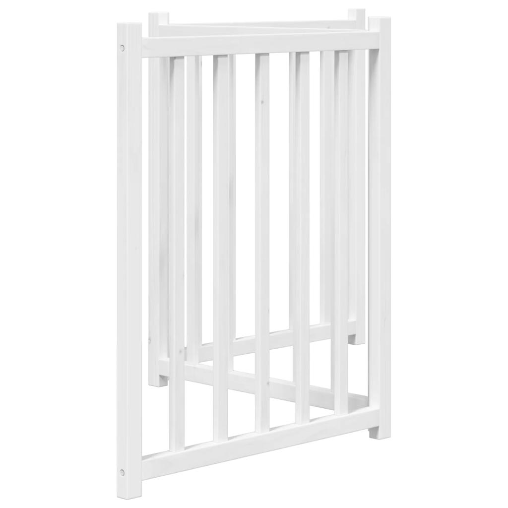 vidaXL Puerta de perros plegable 3 paneles madera abeto blanco 150 cm