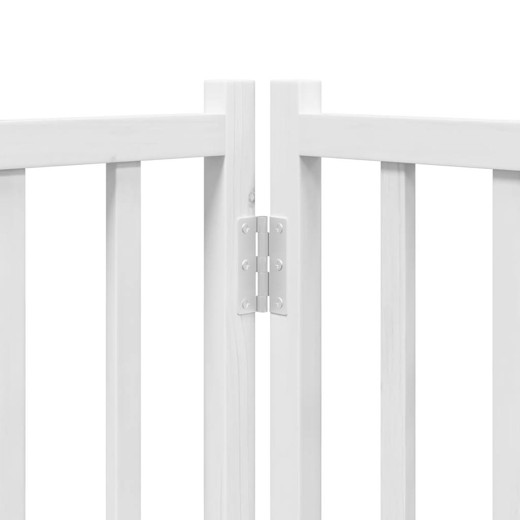 vidaXL Puerta de perros plegable 6 paneles madera abeto blanco 300 cm