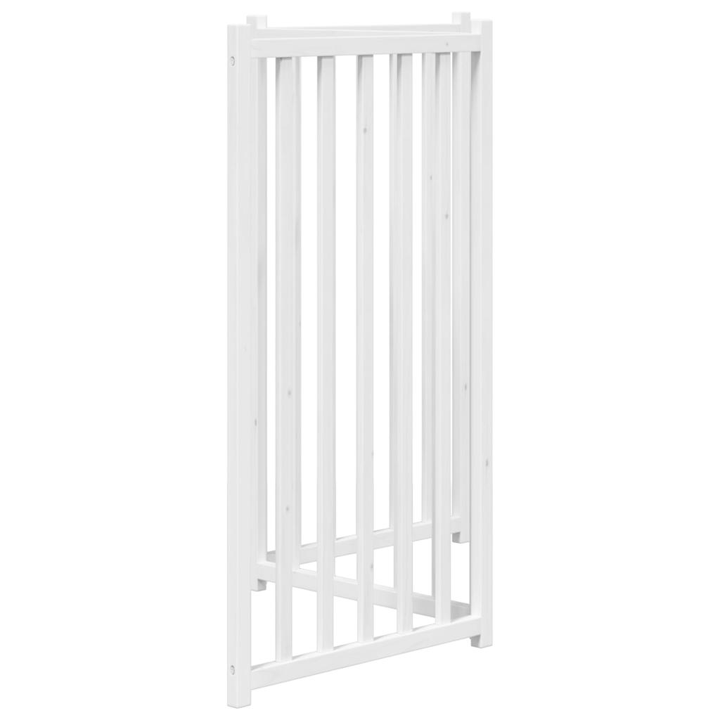 vidaXL Puerta de perros plegable 3 paneles madera abeto blanco 150 cm