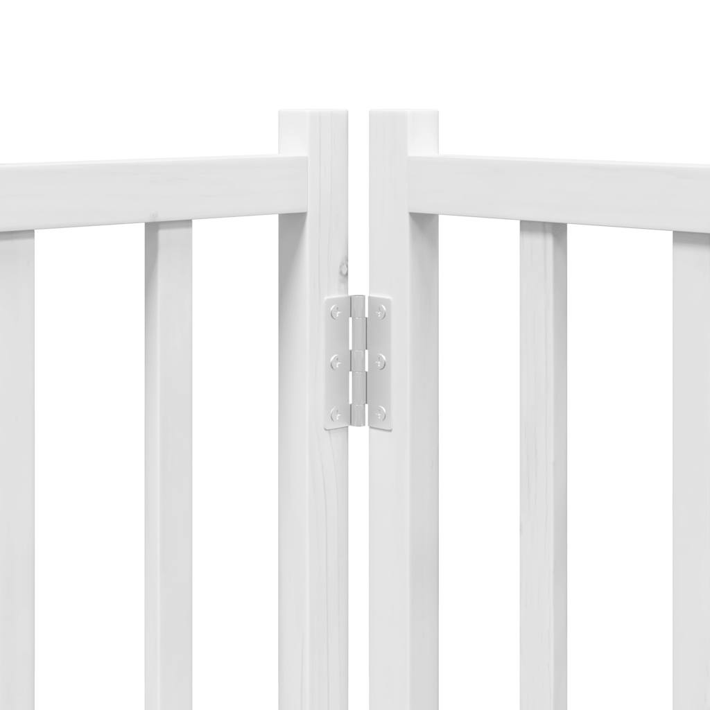 vidaXL Puerta de perros plegable 6 paneles madera abeto blanco 300 cm