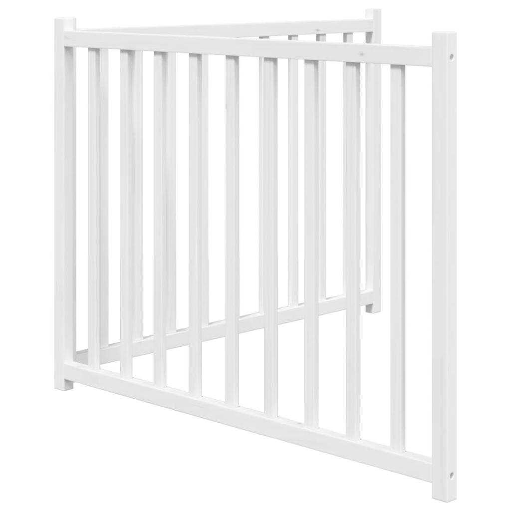 vidaXL Puerta de perros plegable 2 paneles madera abeto blanco 160 cm