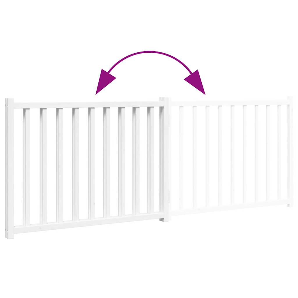 vidaXL Puerta de perros plegable 2 paneles madera abeto blanco 160 cm