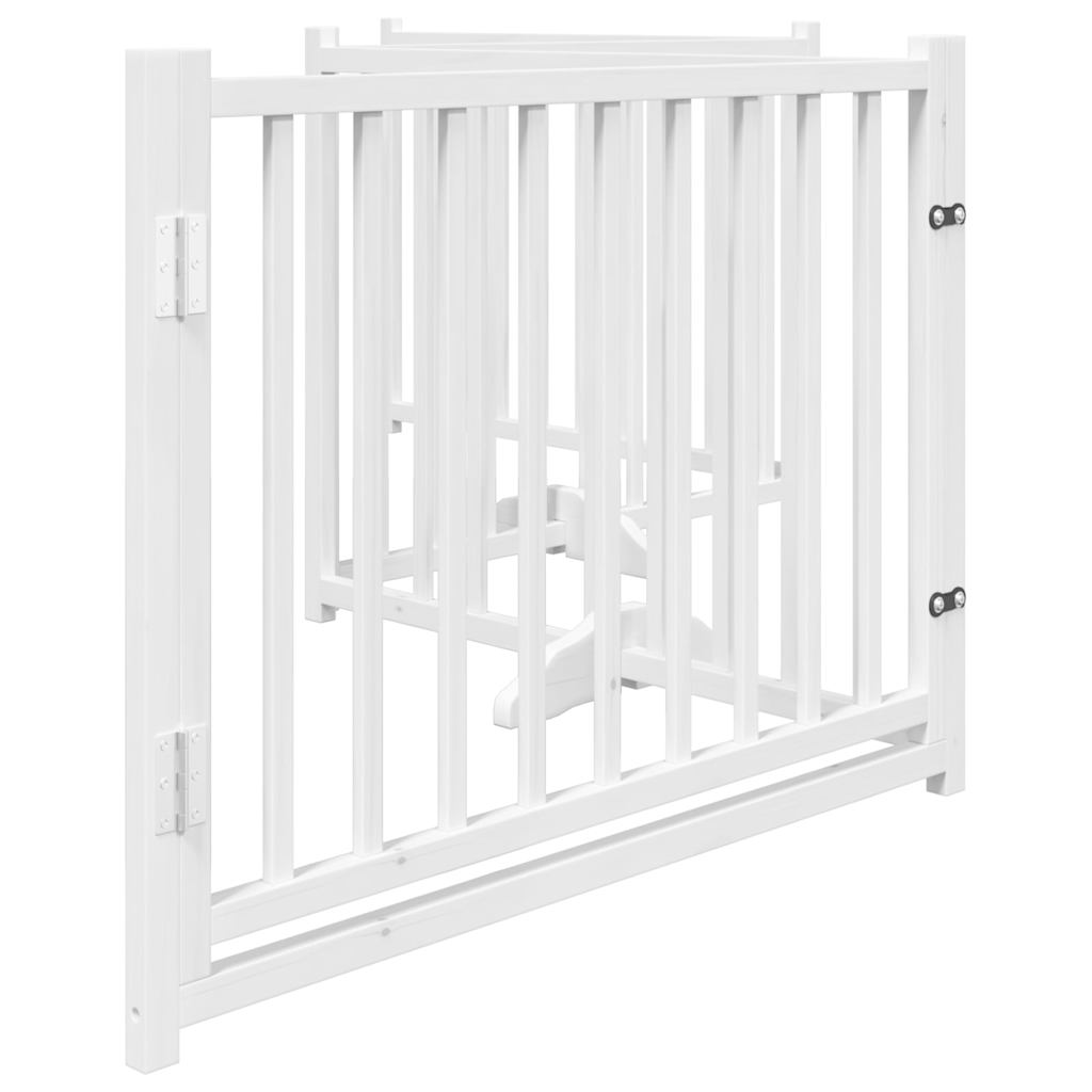 vidaXL Puerta de perros plegable 4 paneles madera abeto blanco 320 cm