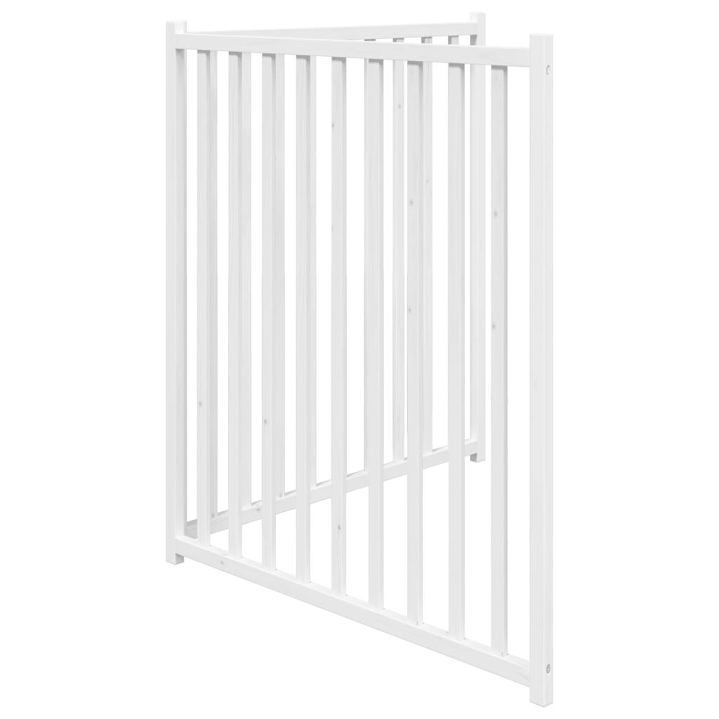 vidaXL Puerta de perros plegable 2 paneles madera abeto blanco 160 cm