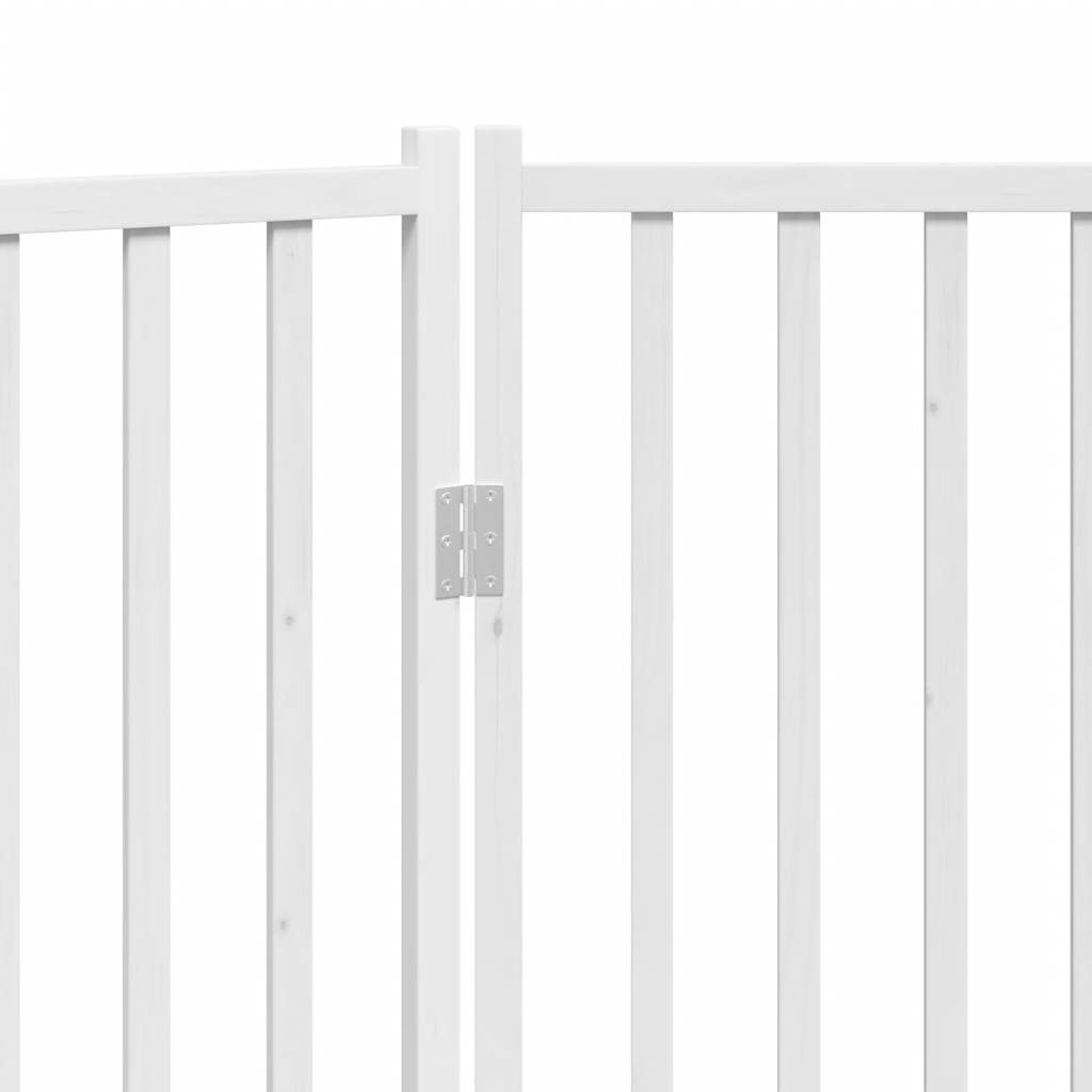 vidaXL Puerta de perros plegable 2 paneles madera abeto blanco 160 cm