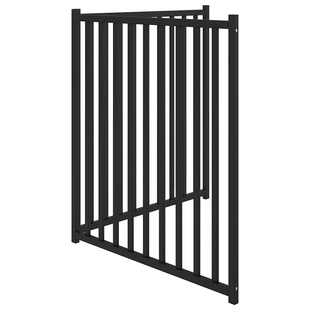 vidaXL Puerta de perros plegable 2 paneles madera abeto negro 160 cm