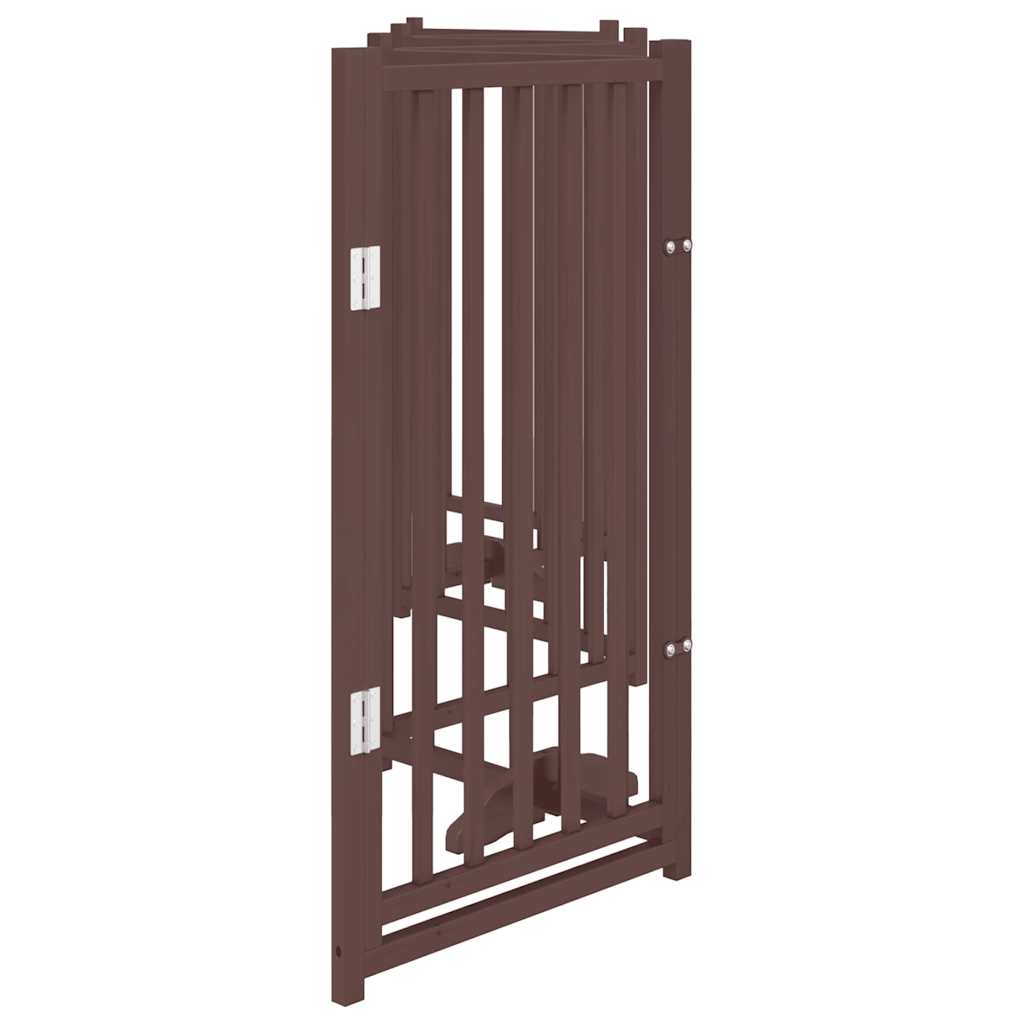 vidaXL Puerta de perros plegable 6 paneles madera abeto marrón 300 cm