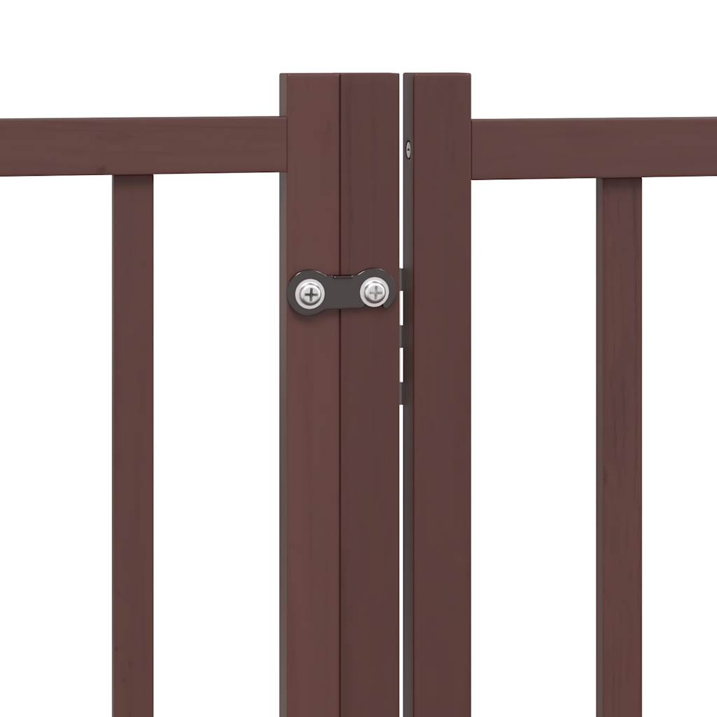 vidaXL Puerta de perros plegable 4 paneles madera abeto marrón 320 cm