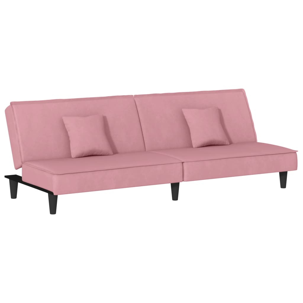 vidaXL Sofá cama terciopelo rosa