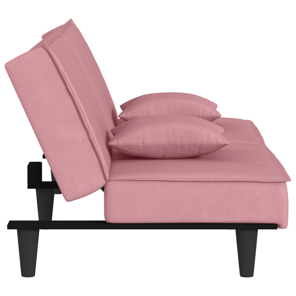 vidaXL Sofá cama terciopelo rosa