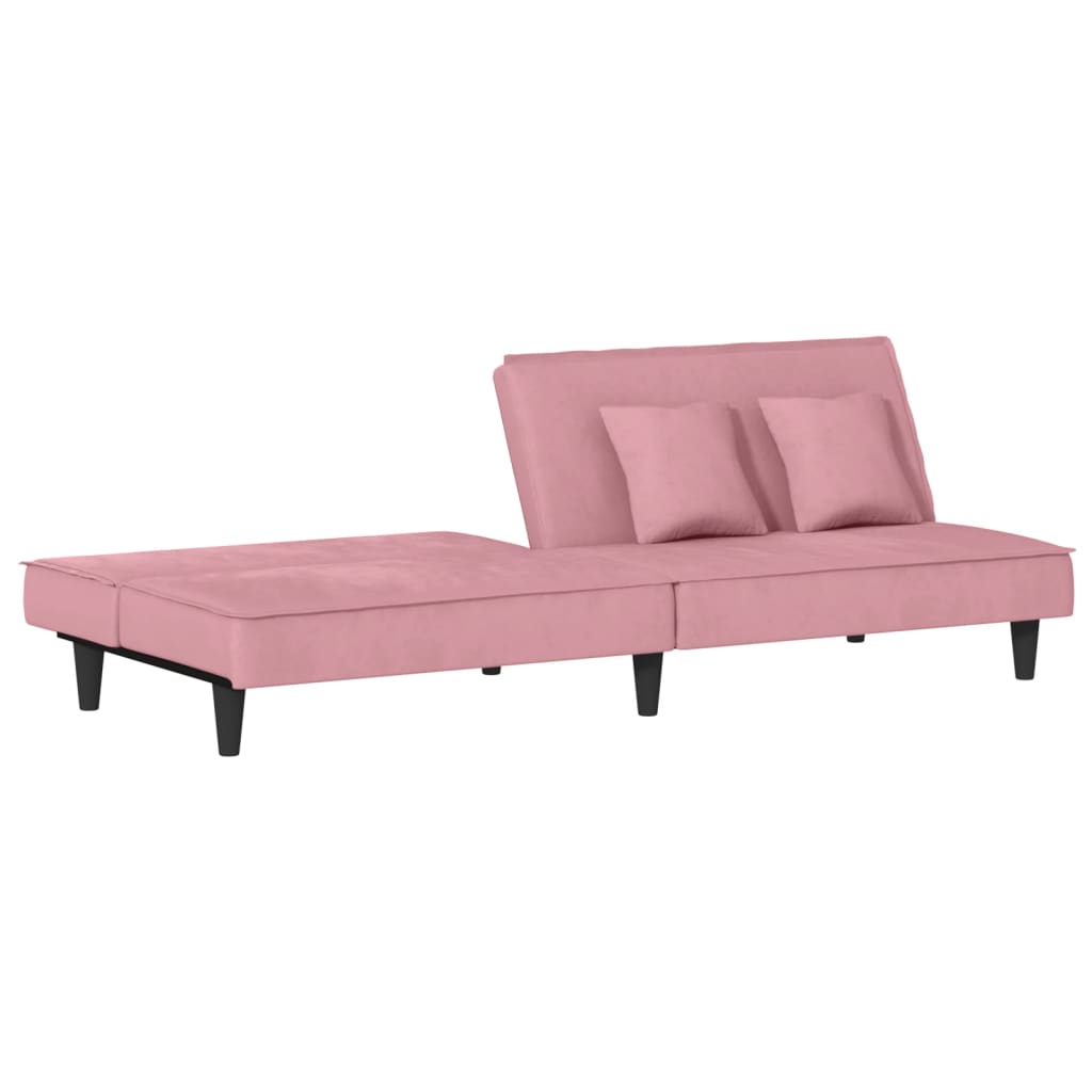 vidaXL Sofá cama terciopelo rosa