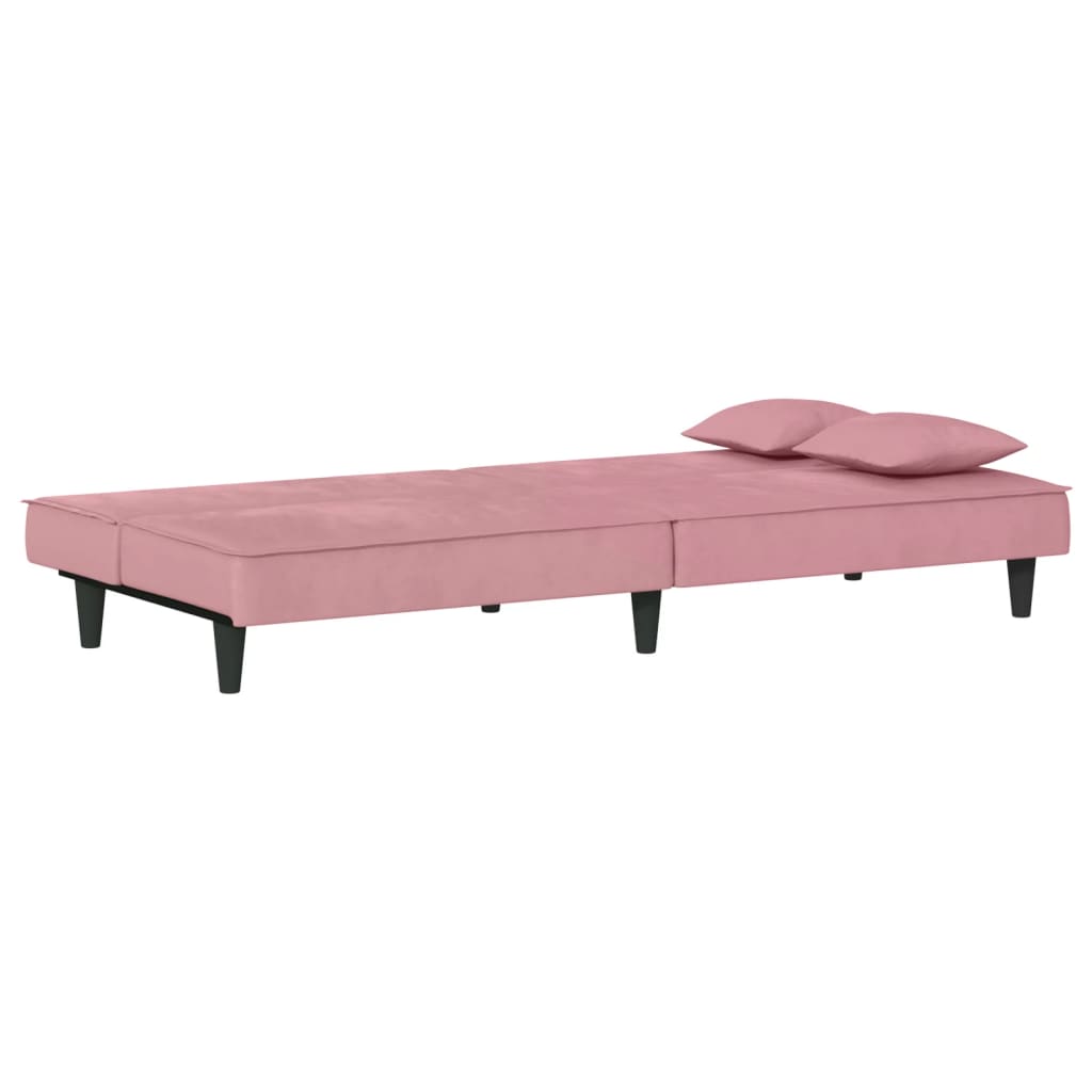 vidaXL Sofá cama terciopelo rosa