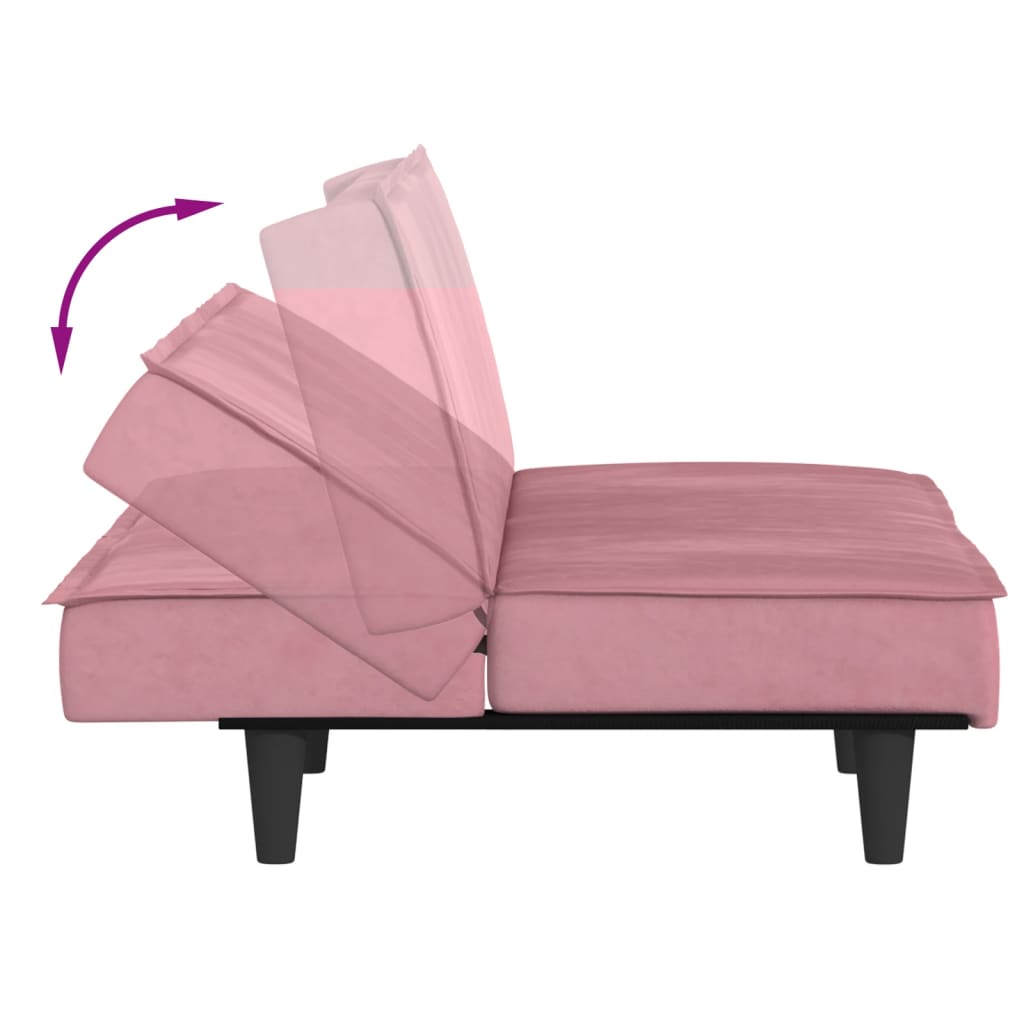 vidaXL Sofá cama terciopelo rosa