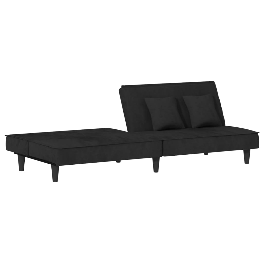 vidaXL Sofá cama de terciopelo negro